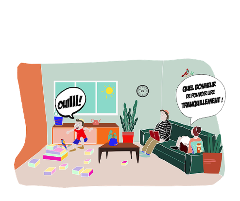 Une famille dans une atmosphère apaisée